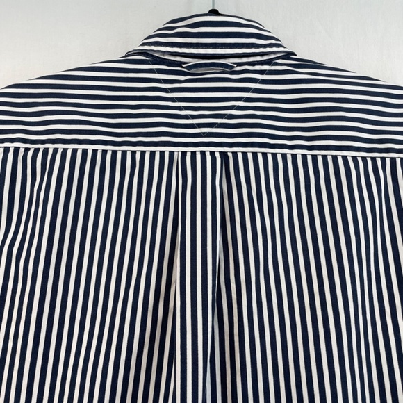 Tommy Hilfiger Short Sleeve Button Down Shirt Navy White Stripe Men L VINTAGE - Picture 7 of 15